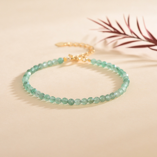 Fine Green Aventurine Cut Bracelet