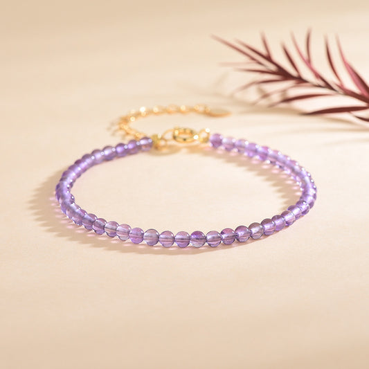 Natural Amethyst Bracelet Very Fine 3mm Amethyst Abacus Beads Cut Bracelet