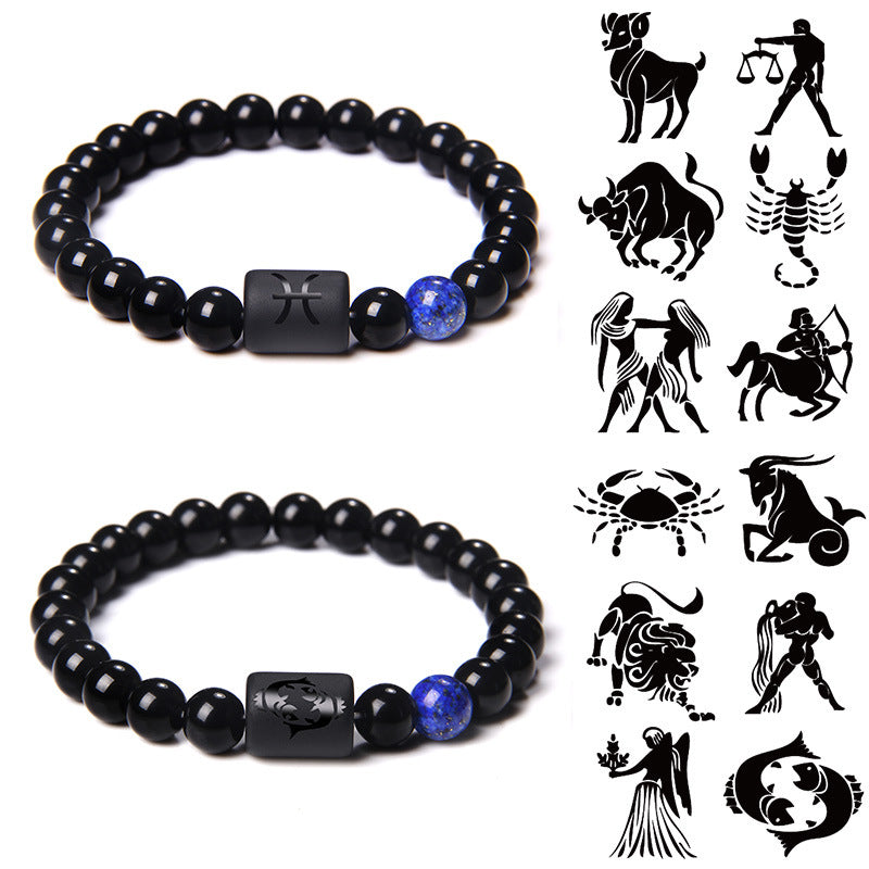 Stone Beads Bracelet Men's Twelve Constellation Couple Bracelet