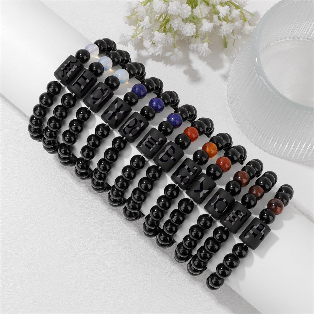 Stone Beads Bracelet Men's Twelve Constellation Couple Bracelet